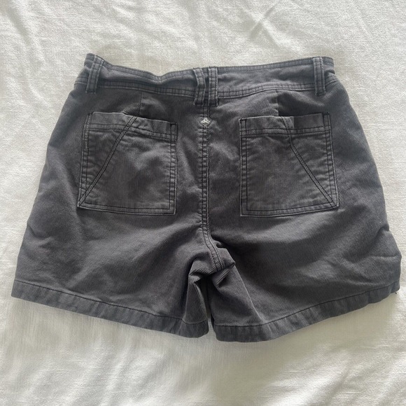 Prana Breathe Women’s Grey Corduroy Shorts Midrise Organic Cotton - Picture 3 of 9